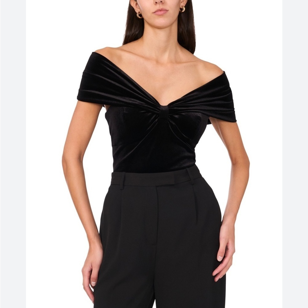 Parker Black Velvet Women's Off shoulder Top Size XL